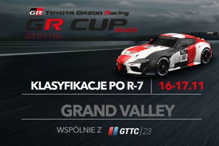 Klasyfikacje TOYOTA GR CUP DIGITAL 2023 po 7. rundzie na Grand Valley - Highway 1